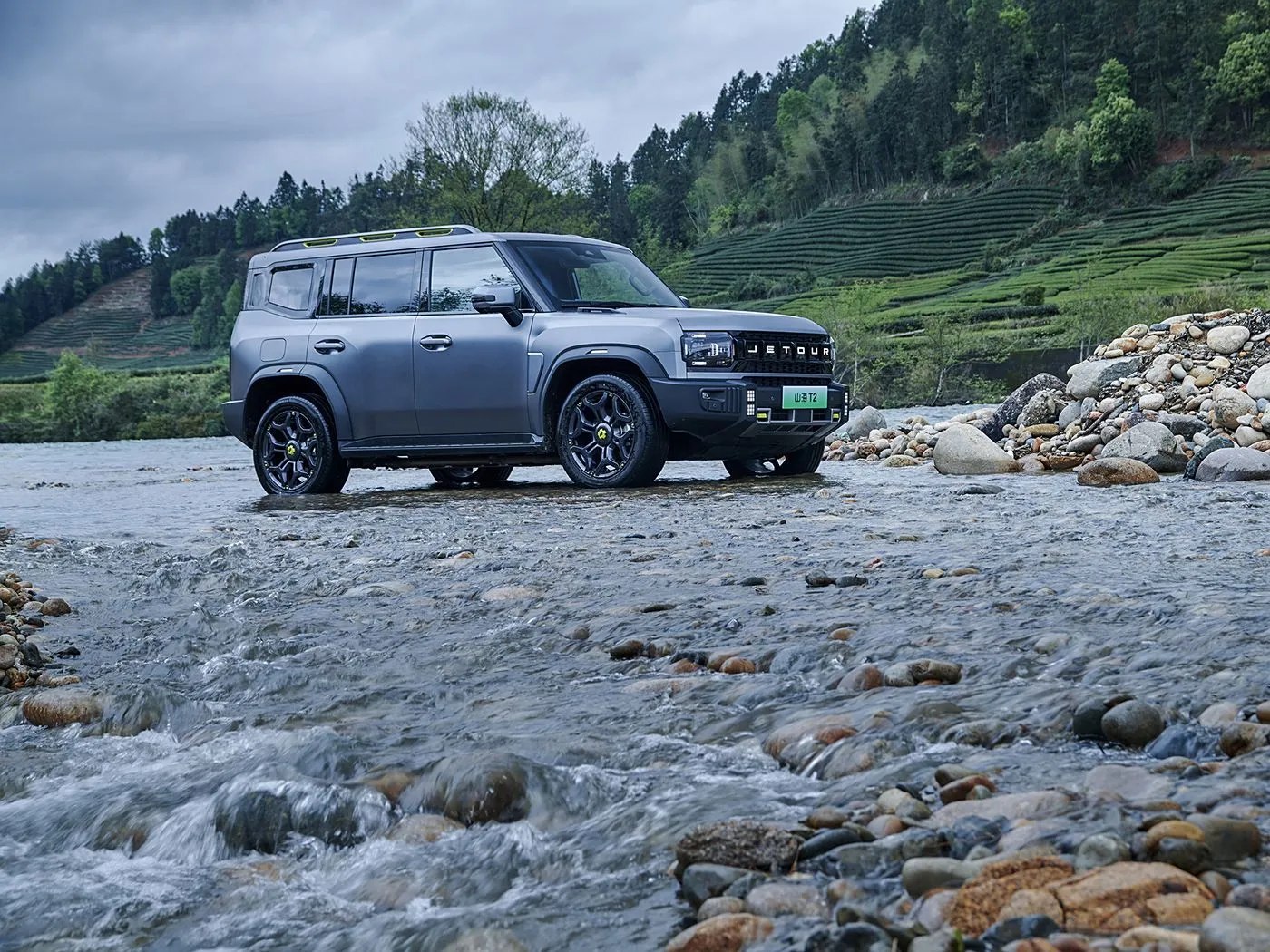Jetour T2 SUV Hybrid Version Euro VI Навоварии Light Turbo ACC Қуттии редуксияи худкори чармии Рули чап