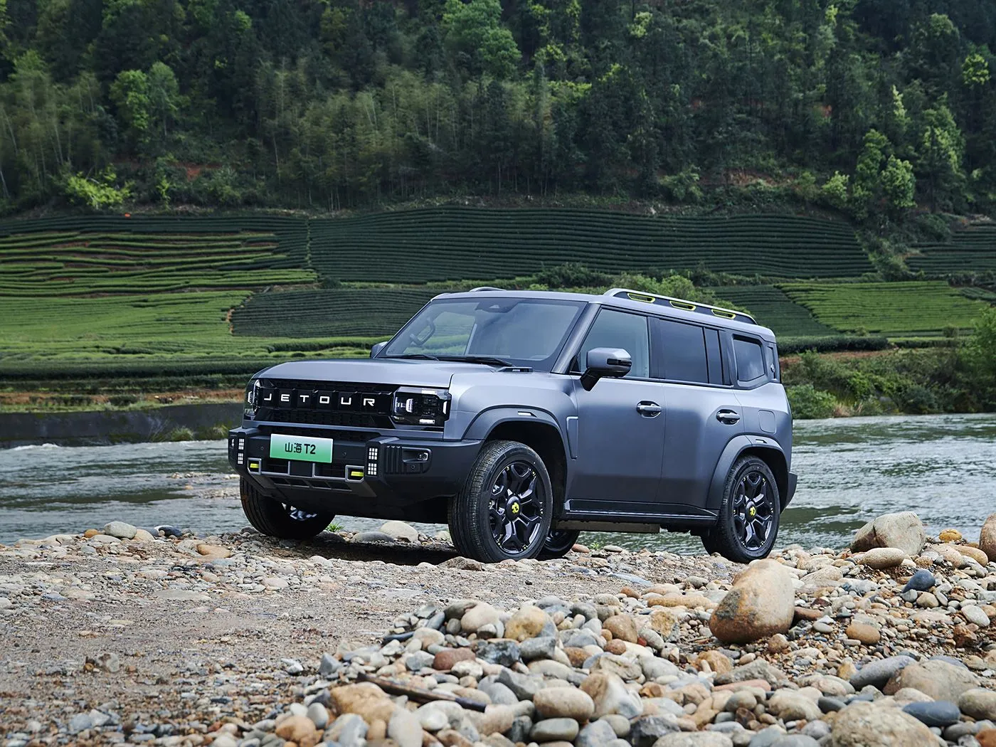 Jetour T2 SUV Hybrid Version Euro VI Навоварии Light Turbo ACC Қуттии редуксияи худкори чармии Рули чап